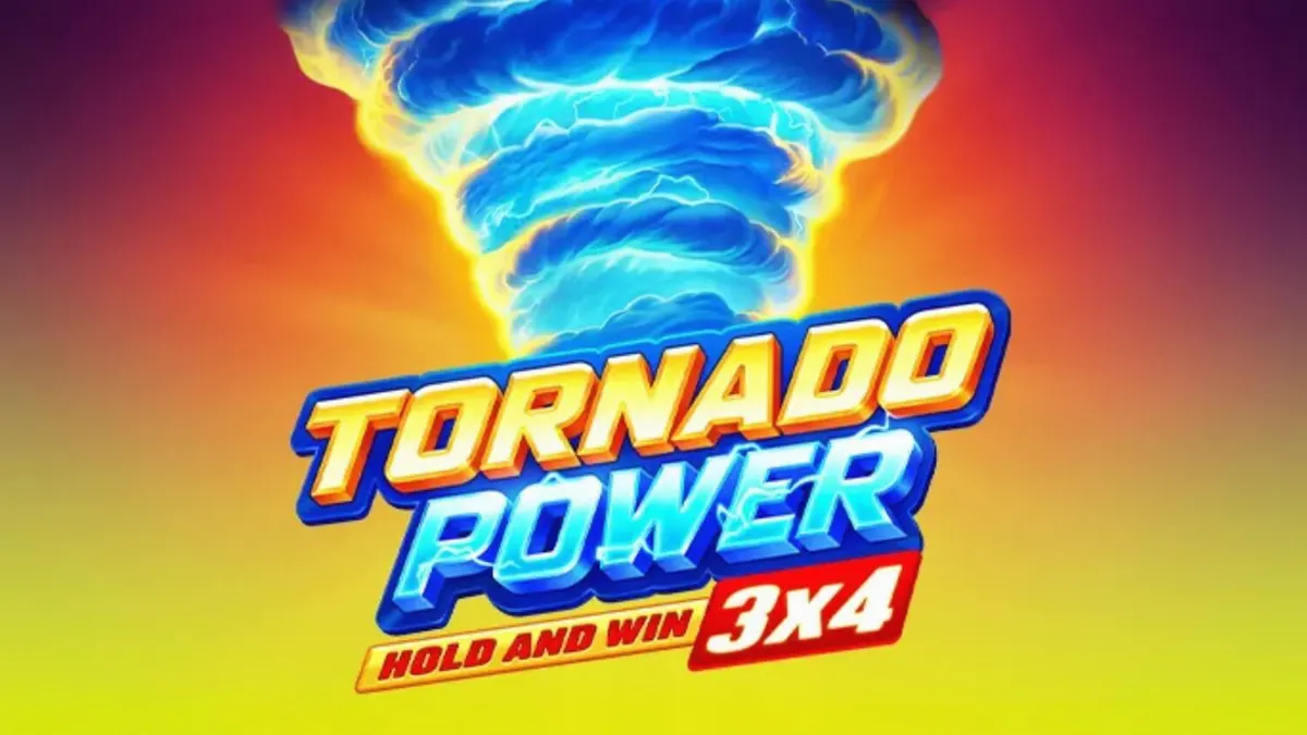 Tornado Power: Hold and Win স্লটের একটি দৃশ্য যেখানে বজ্রপাতের সাথে ফলের প্রতীকগুলো দেখা যাচ্ছে